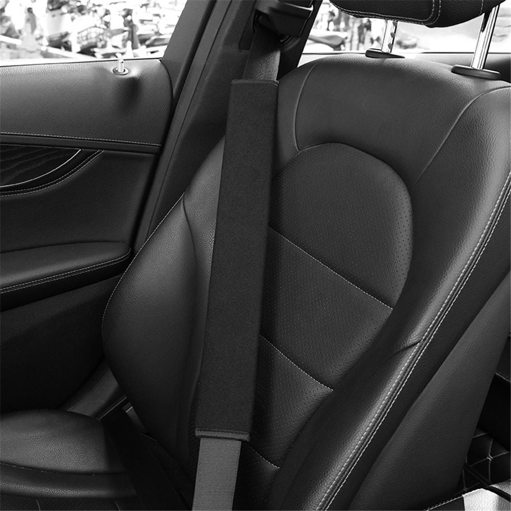 2 pack Extra Long Seatbelt Cover Super Soft Furry for Adults Kids Women & Men, Car Seat Belt Strap Cushion, Fluffy Shoulder Pad Protector, Auto Interior Accessories, 2pc, Black, 15.7in