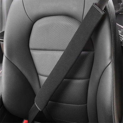 2 pack Extra Long Seatbelt Cover Super Soft Furry for Adults Kids Women & Men, Car Seat Belt Strap Cushion, Fluffy Shoulder Pad Protector, Auto Interior Accessories, 2pc, Black, 15.7in
