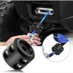 2 pack Winch Cable Hook Stopper, Rubber Winch Stopper for Wire & Synthetic Rope, with Stainless Steel Screws and Nuts Allen Wrench, Universal for ATV UTV Truck SUV (Black)