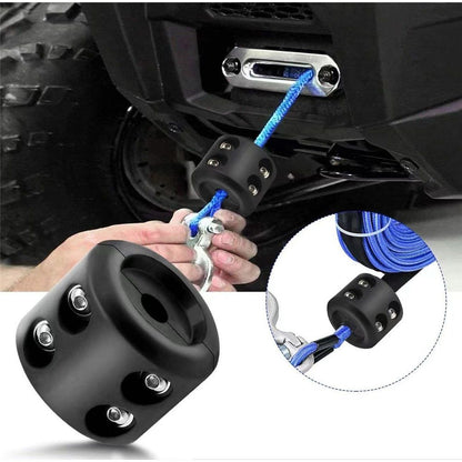 2 pack Winch Cable Hook Stopper, Rubber Winch Stopper for Wire & Synthetic Rope, with Stainless Steel Screws and Nuts Allen Wrench, Universal for ATV UTV Truck SUV (Black)