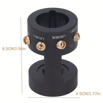 Electrode Sharpener Head Tool, 4 Accurate Angles(10°, 15°, 20°, 22.5°) & Adjustable Brass Guide Screw for 0.04"-1/8" Tungsten Electrodes Sharpener for Welding Accessories (4 Holes)