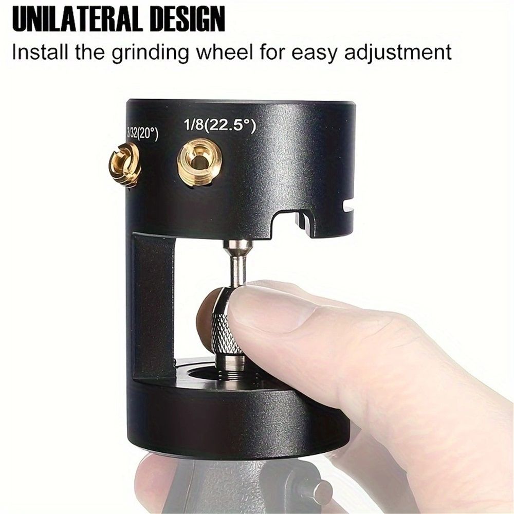 Electrode Sharpener Head Tool, 4 Accurate Angles(10°, 15°, 20°, 22.5°) & Adjustable Brass Guide Screw for 0.04"-1/8" Tungsten Electrodes Sharpener for Welding Accessories (4 Holes)