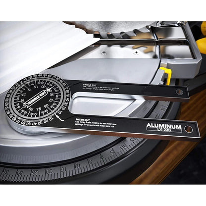 Aluminum Miter Saw Protractor | 7.3-Inch Rust Proof Angle Finder Featuring Precision Laser Engraved Scales