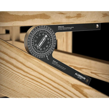 Aluminum Miter Saw Protractor | 7.3-Inch Rust Proof Angle Finder Featuring Precision Laser Engraved Scales