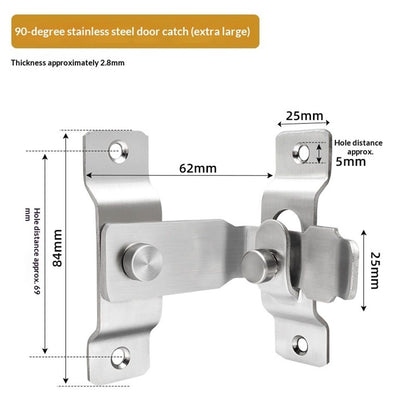 2 pack Flip Door Latch, 90 Degree Heavy Duty Stainless Steel Bar Gate Latches Safety Door Lock, Sliding Door Lock, Brushed Finish