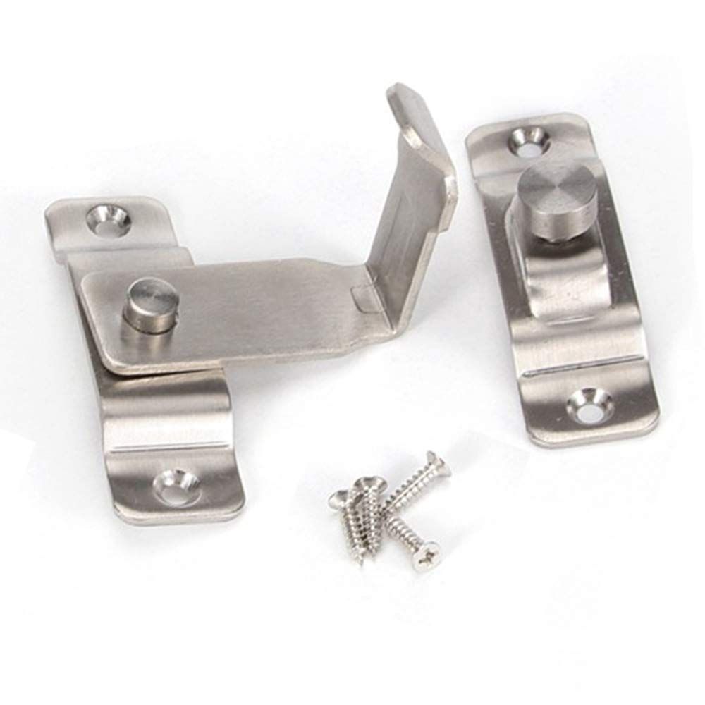2 pack Flip Door Latch, 90 Degree Heavy Duty Stainless Steel Bar Gate Latches Safety Door Lock, Sliding Door Lock, Brushed Finish