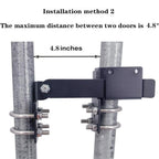 Chain Link Fence Double Gate Latch for 1.375" Gate Frame Chain Link Fence Gate Latch Residential Strong Arm Double Gate Latch for Gate Black Lock (Black)