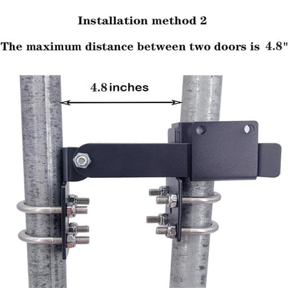 Chain Link Fence Double Gate Latch for 1.375" Gate Frame Chain Link Fence Gate Latch Residential Strong Arm Double Gate Latch for Gate Black Lock (Black)