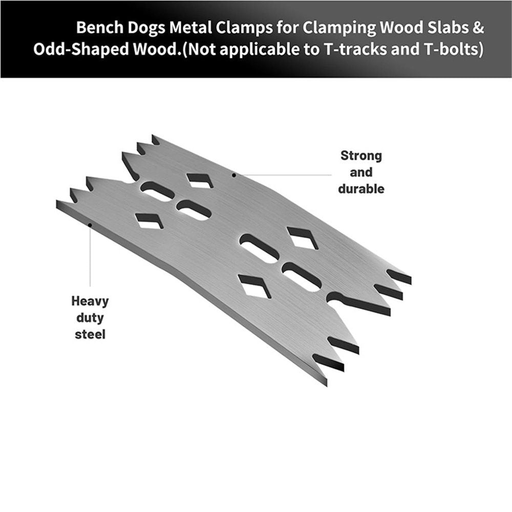 6 PCS Slab Clamping Dogs for Woodworking Tools, Pinch Dogs Router Sled for Flattening Slabs,Bench Dog Hold Down Clamps for CNC and Panel Processing（Not Applicable to T-tracks and T-bolts）