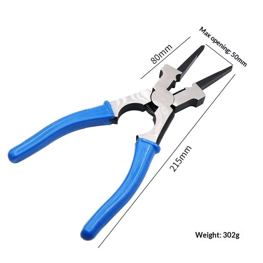 Professional Multi-Functional 8" Anti-Rust Welding Pliers - Reliable and Durable, Non-slip Wire Cutting Pliers for Scraping Spatter Gripping Drawing Wire, Car Accessories (Blue)