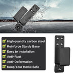 Door Barricade Brackets,2 Pack Drop Open Bar Holder for Home Security, 2x4 Bar Brackets Prevent Unauthorized Entry, Carbon Steel,Black