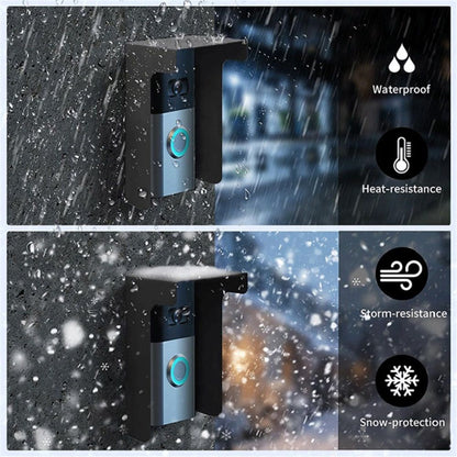 Outdoor Black Doorbell Rain Anti-Glare Cover, Steel Weather-Blocking Camera Cover Glare Sun Shade Protection for Most Video Doorbells