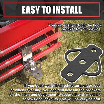 3-Way Trailer Hitch Adapter with Bolt Fit for ATV Lawn Mower Golf Cart Garden Tractor Flat Towing Tow Ball Mount