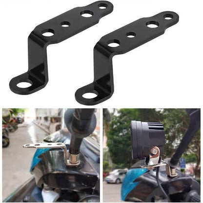 4 pcs Motorcycle Mirror Mounting Bracket Motorcycle Fog Driving Light Support Relocation Holder (Black)