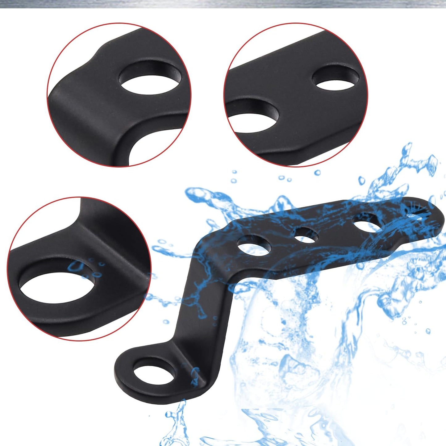 4 pcs Motorcycle Mirror Mounting Bracket Motorcycle Fog Driving Light Support Relocation Holder (Black)