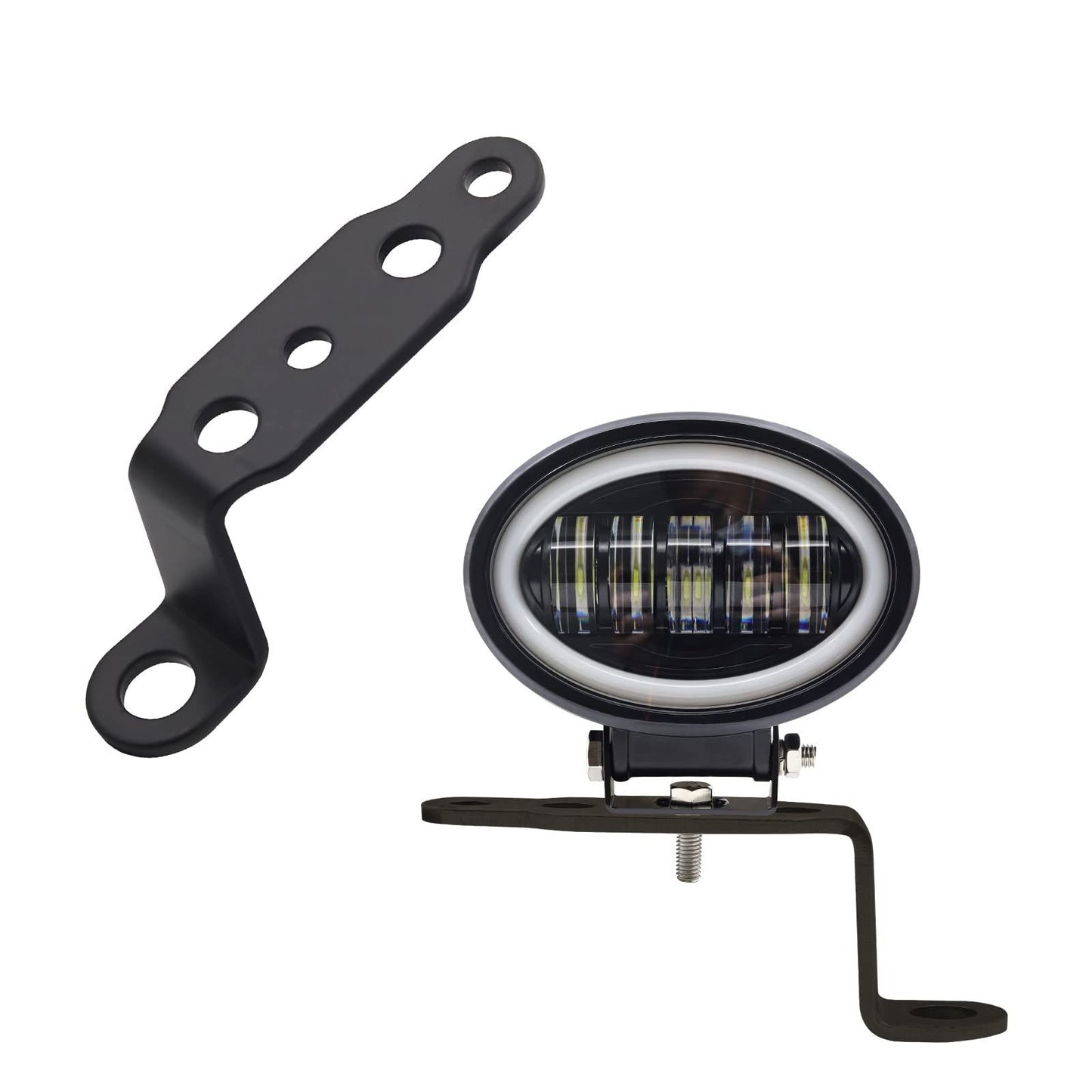 4 pcs Motorcycle Mirror Mounting Bracket Motorcycle Fog Driving Light Support Relocation Holder (Black)