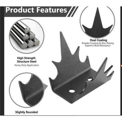 Intruder Deterrent Wall Spikes (12 pc) - Security Fence Spikes, Anti-Climb Hardware, Bird Repellent, Home Security Improvement, Stop Thief, Screw Mount, Wall Decoration