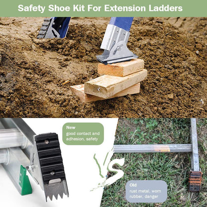 2 pack Replacement Shoe Kit for Aluminium Ladder Extension Ladder Feet, Replacement Parts for Aluminum Ladders