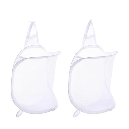 3 pack Mesh Collapsible Small Wall Laundry Baskets，Hanging Laundry Hamper，for Hotel, University Dormitory Use