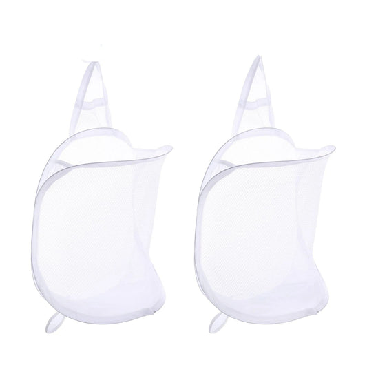3 pack Mesh Collapsible Small Wall Laundry Baskets，Hanging Laundry Hamper，for Hotel, University Dormitory Use