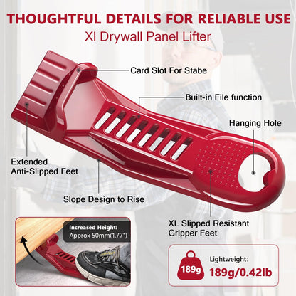 2 pack Drywall Panel Lifter, Drywall Rasp, Drywall Tool Includes Built In Bottle Opener, Lightweight, Non-Clogging Rasp, Door Hanging Tool