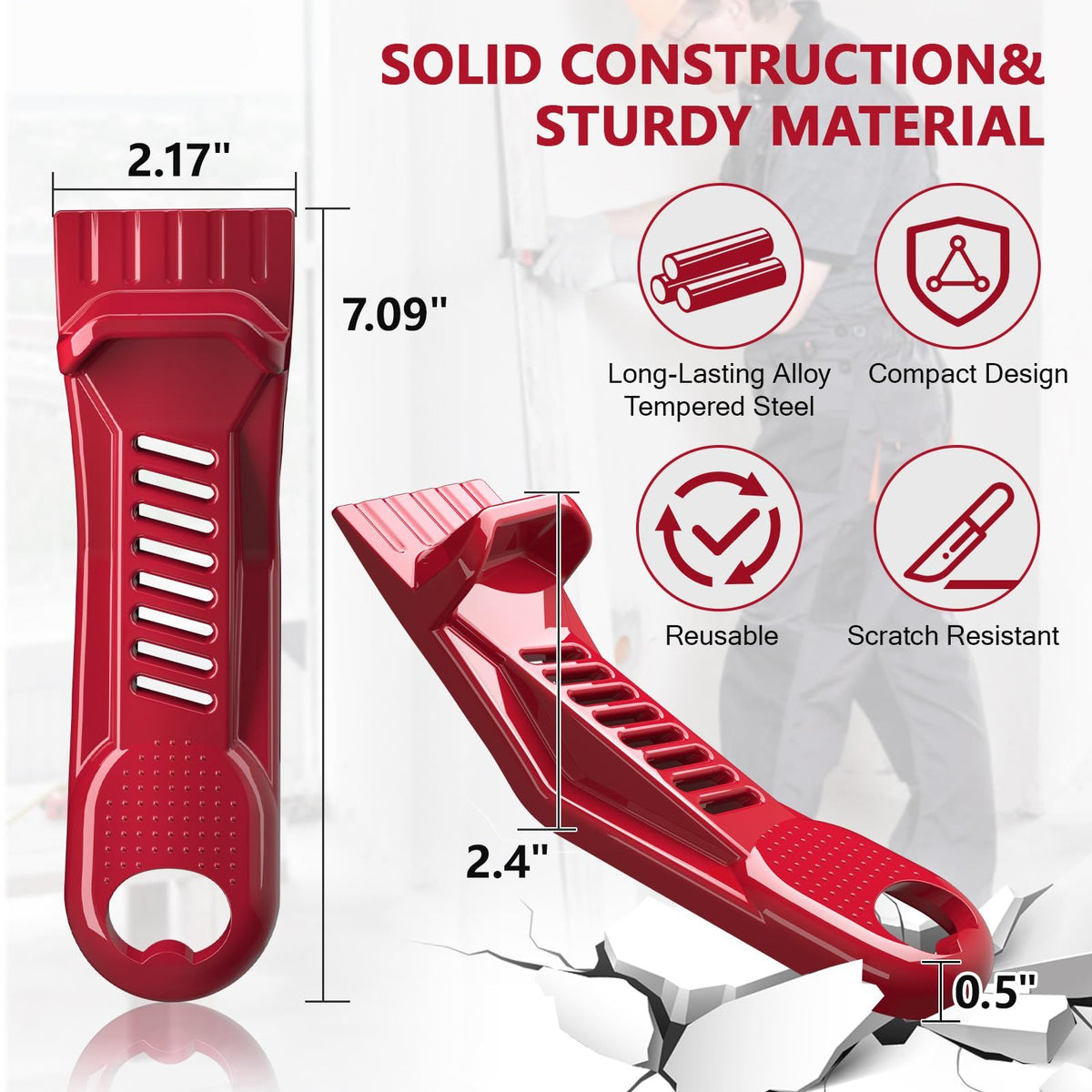 2 pack Drywall Panel Lifter, Drywall Rasp, Drywall Tool Includes Built In Bottle Opener, Lightweight, Non-Clogging Rasp, Door Hanging Tool