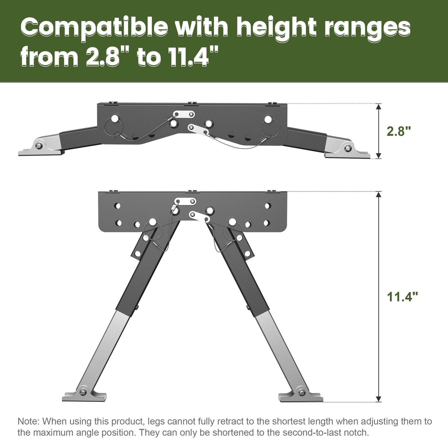 2.8" to 11.4" Step Stabilizer Kit Compatible with RV Travel Trailers and Motorhomes, Easy Installation for Travel Trailers/ 5th Wheels/ Motorhomes