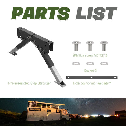 2.8" to 11.4" Step Stabilizer Kit Compatible with RV Travel Trailers and Motorhomes, Easy Installation for Travel Trailers/ 5th Wheels/ Motorhomes