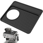 Espresso Tamper Mat, Food Grade Silicone Non-Slip,  Waterproof Heat Resistant, Espresso Tamping Station for Espresso Machine Barista Accessories (Black)
