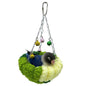 Bird nests, Parrot nests, Warm Winter Bird nests, Sleeping hammocks, birdcages, Hanging Swings, Plush nests, Toys, Little Birds, Cotton nests Small size green