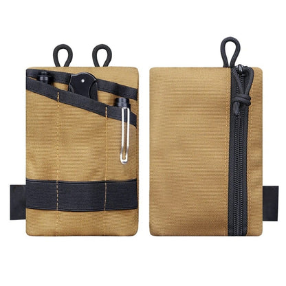 Pouch for Men,  Multitool Pocket Pouch Hold Your Flashlight/Pocket Knife, Pen, Notebook Key accessory kit（khaki）