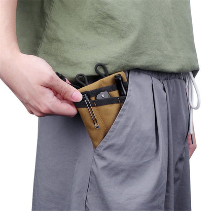 Pouch for Men,  Multitool Pocket Pouch Hold Your Flashlight/Pocket Knife, Pen, Notebook Key accessory kit（khaki）