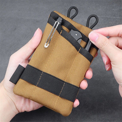 Pouch for Men,  Multitool Pocket Pouch Hold Your Flashlight/Pocket Knife, Pen, Notebook Key accessory kit（khaki）