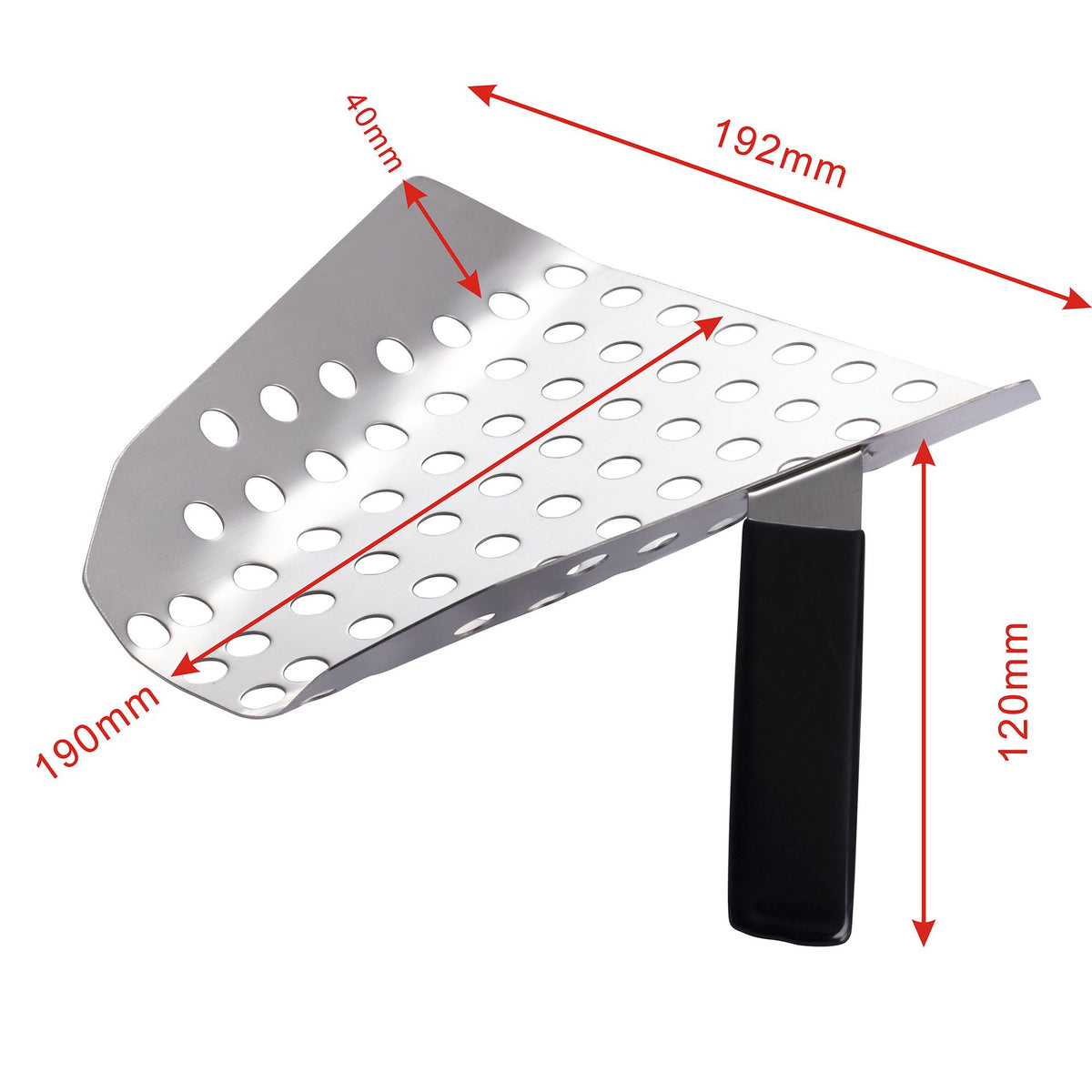 Popcorn Speed Scoop -Stainless Steel Food Grade Filter Spoon with Holes, Removes Unpopped Kernels, Ergonomic Single Handle French Fry Scoop for Kitchen,