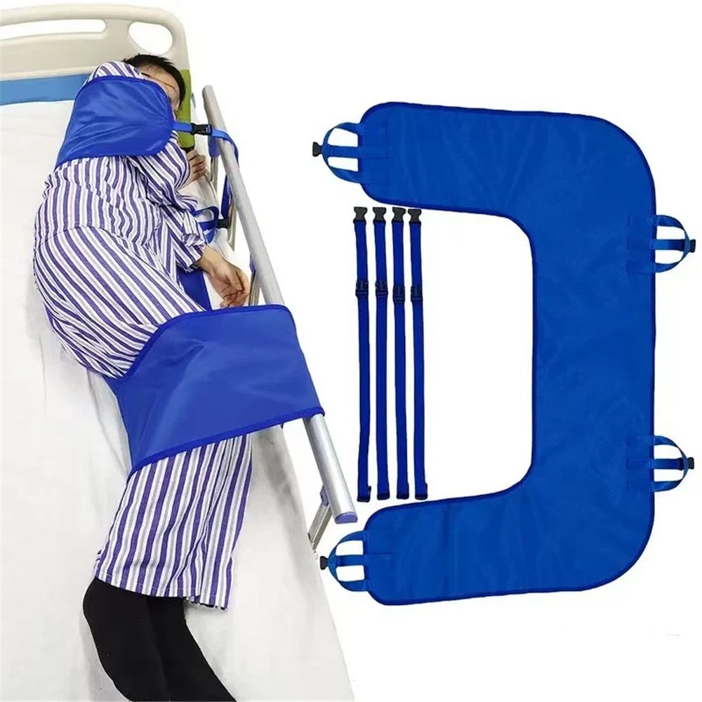 U-Shaped Positioning Sheet - Transfer Sheet for Turning and Repositioning, Multipurpose Bed Pad with Reinforced Handles, Turning Device for Elderly, Bed Patients