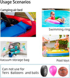 Mini Air Pump for Pool Floats - Portable Pump for Air Bed Air Cushion Air Mattress Swimming Ring, Vacuum Storage Bags - White