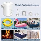 Electric Air Pump-Portable Air Pump Battery USB Rechargeable to Inflate Deflate for Swimming Ring,Pool Floats，Vacuum Storage Bags