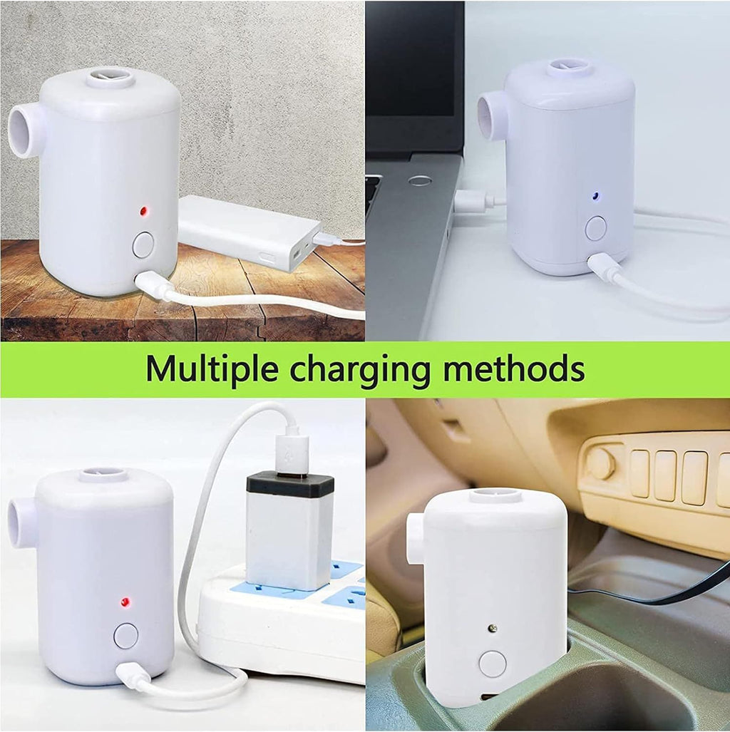 Electric Air Pump-Portable Air Pump Battery USB Rechargeable to Inflate Deflate for Swimming Ring,Pool Floats，Vacuum Storage Bags