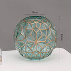 Outline in Gold Glass Vase Cute Green Flower Vase Hand Blow Sphere Vases for Bookshelf,Dinner Table,Dining Room,Meeting