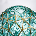 Outline in Gold Glass Vase Cute Green Flower Vase Hand Blow Sphere Vases for Bookshelf,Dinner Table,Dining Room,Meeting