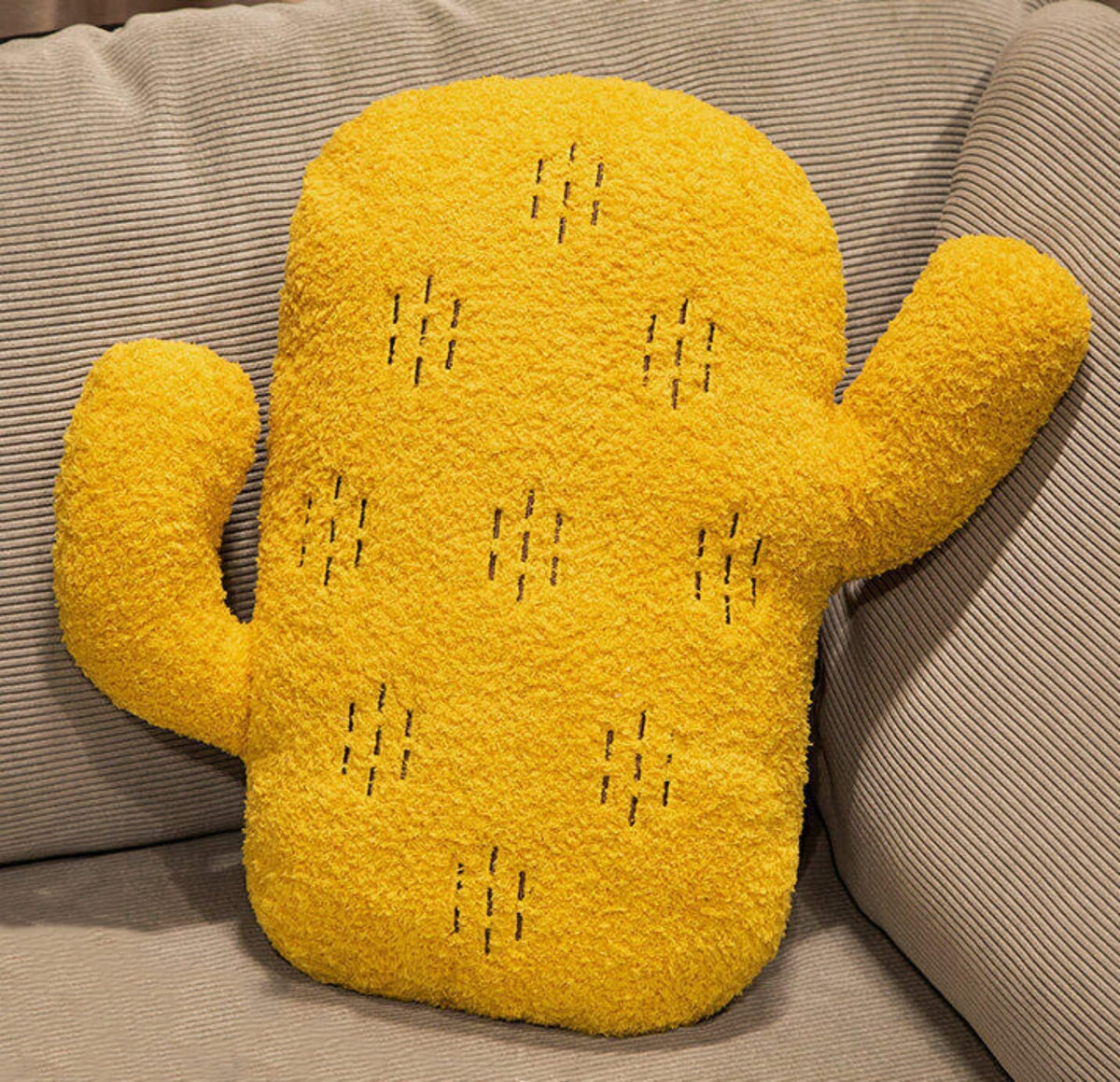 Cute Soft Mushroom Pillow Cactus Pillow Sofa Cushion Plush Home Decoration Pillow cushion (30cmYellow)