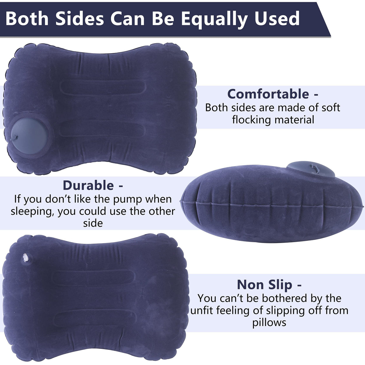 Ultralight Inflatable Camp Pillow - Compressible, Compact, Comfortable, Ergonomic Pillow for Neck & Lumbar Support While Camping