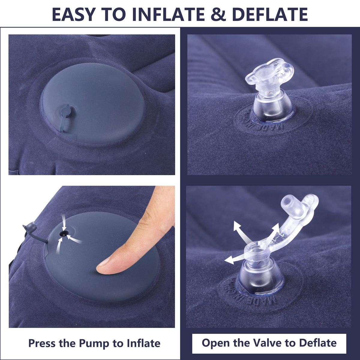 Ultralight Inflatable Camp Pillow - Compressible, Compact, Comfortable, Ergonomic Pillow for Neck & Lumbar Support While Camping