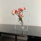 Photo Frame Shaped Clear Acrylic Flower Vase -Picture Frame Vase Flower Arrangement Holder as a Unique Flower Vase for Room Decor