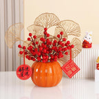 Pumpkin Vase Ceramic Flower Vase Fall Harvest Decoration for Halloween Home Decor Dried Flower Vase Flower Arrangement Orange