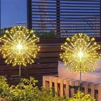 Outdoor Solar Lights Firework, 2 Pack 120 LEDs Waterproof Solar Lights for Outside Garden Yard Pathway Fence - Warm White
