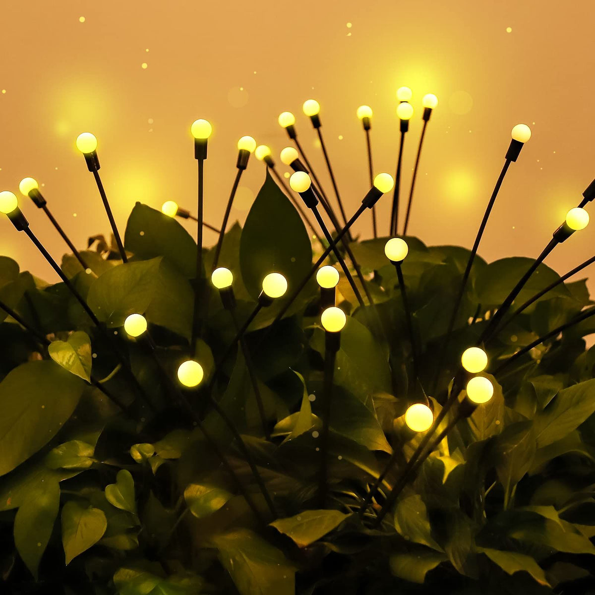 Firefly Garden Lights Solar Outdoor, Solar Firefly Lights Outdoor Waterproof 2 Pack 8 LED Swaying Outdoor Lights Solar Powered