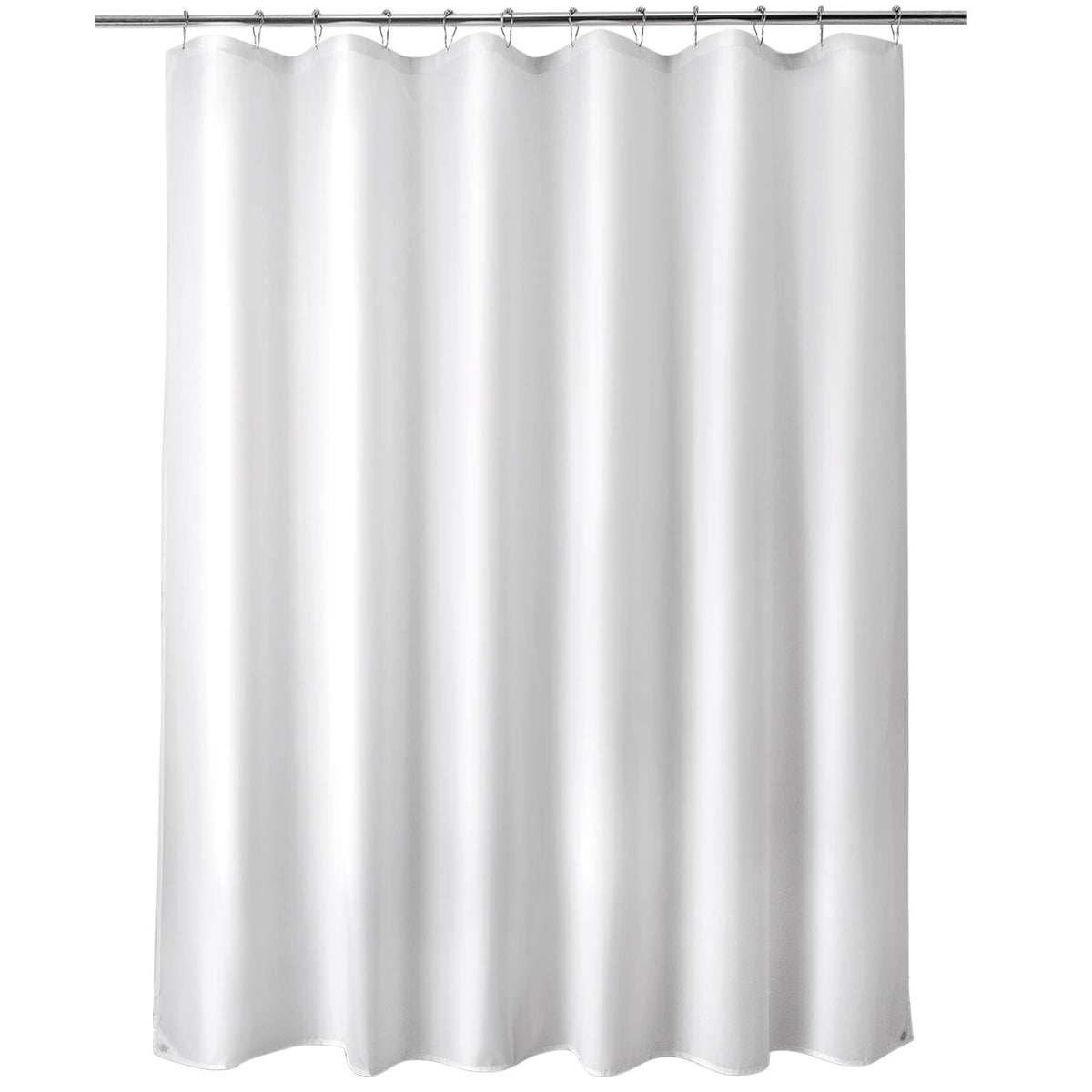 Waterproof Fabric Shower Curtain Liner Washable, Cloth Shower Curtain Liner with Magnets, White shower Liner Soft 70x70Inches