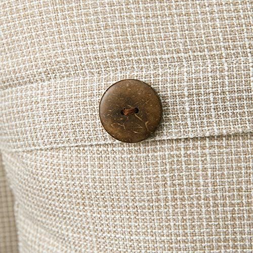 Set of 2 Decorative Linen Throw Pillow Covers Cushion Case Vintage Farmhouse Pillowcase 12 x 20 Inch 30 x 50 cm Beige