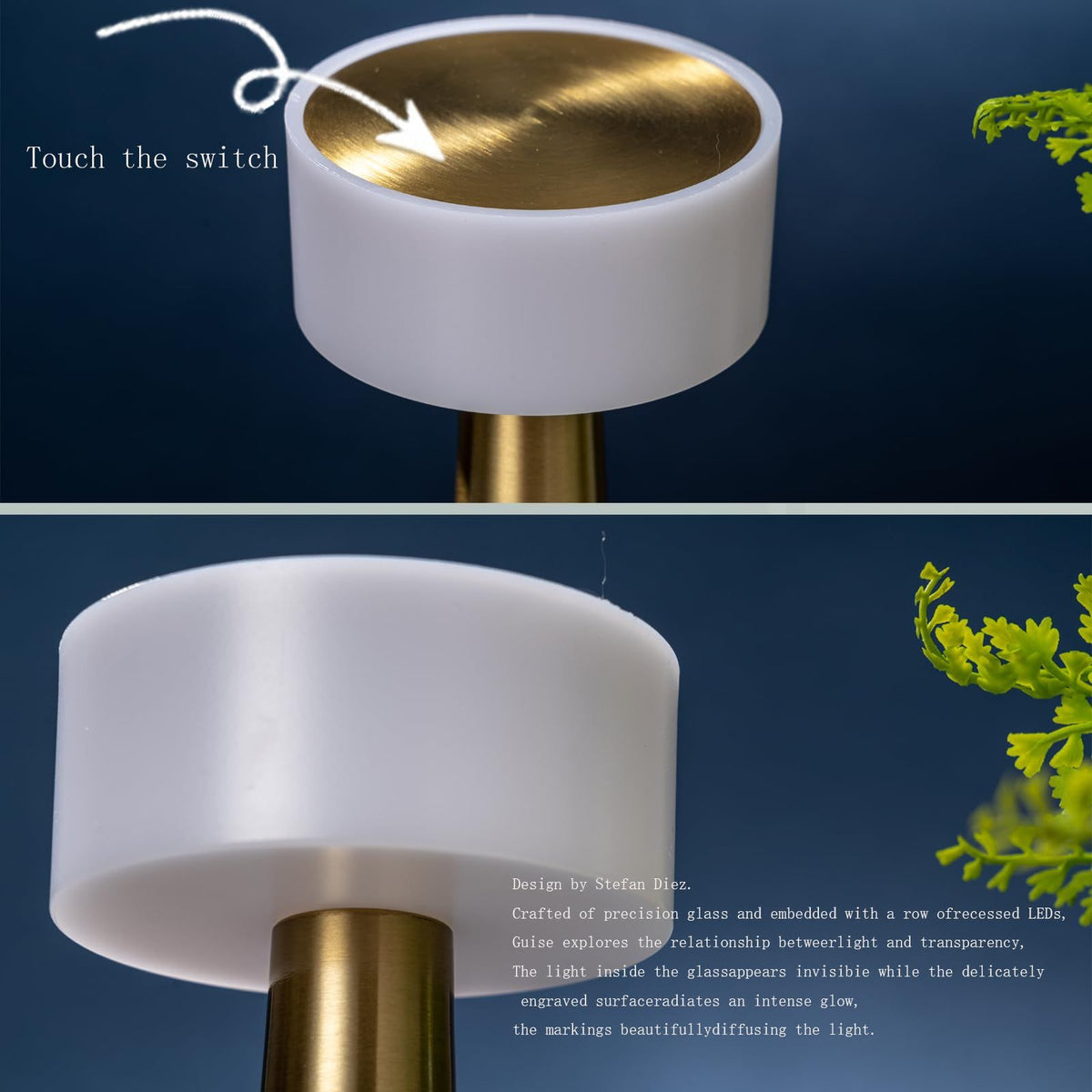 LED Table Lamp with Touch Sensor,3-Levels Brightness,Portable Rechargeable Cordless Desk Lamp,Suitable for Bedrooms